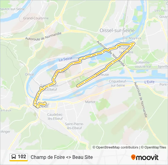 102 Bus Line Map
