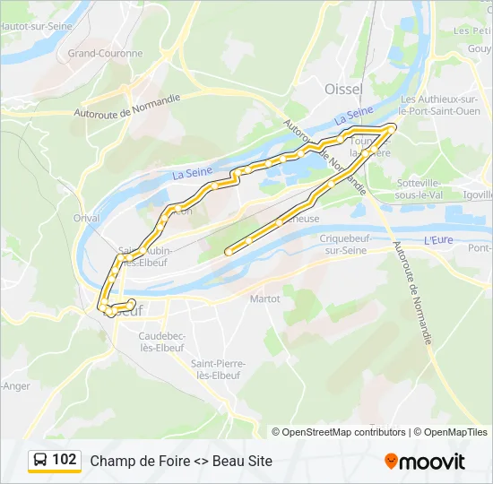 102 Bus Line Map
