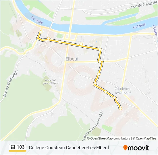 103 Bus Line Map