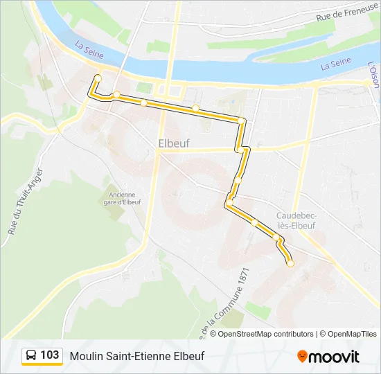 103 Bus Line Map