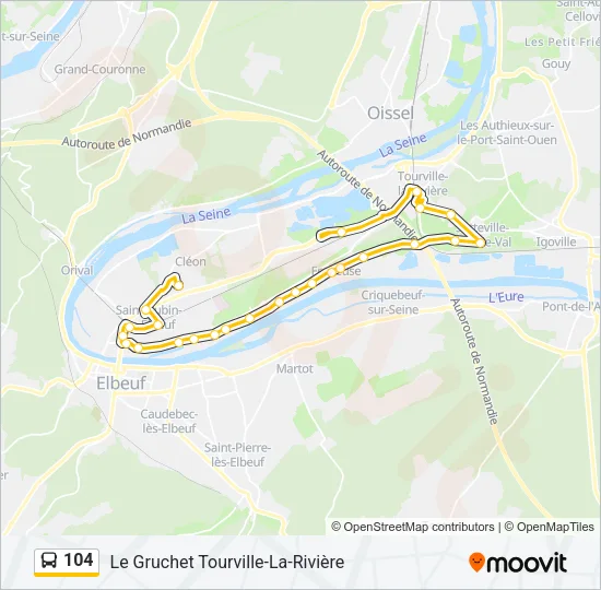 104 Bus Line Map