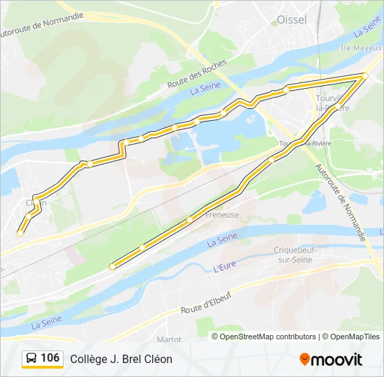 106 Bus Line Map