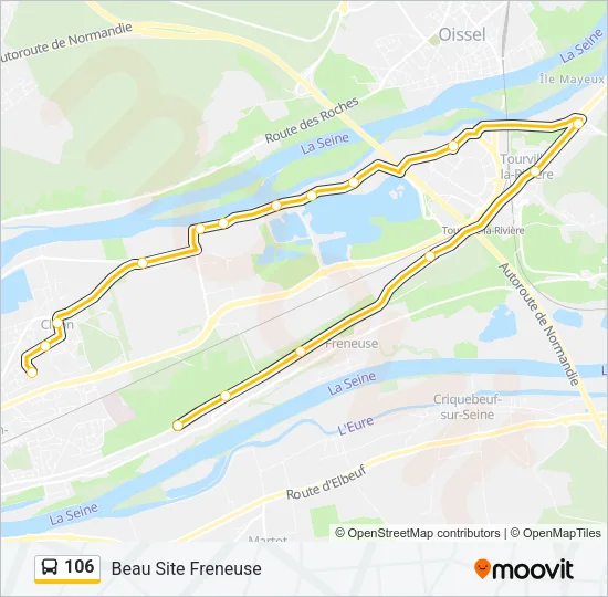 106 Bus Line Map