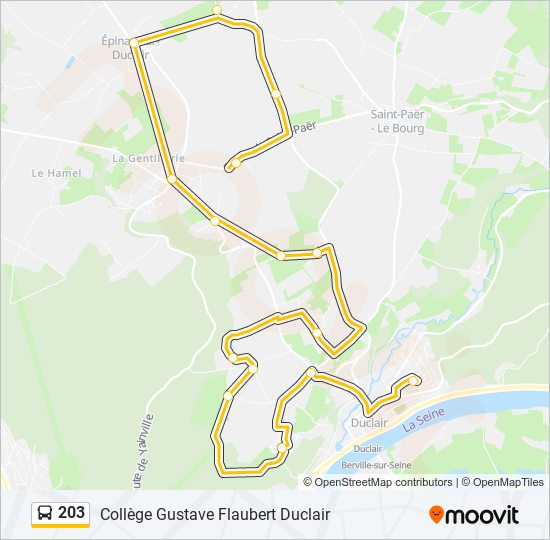 Mapa de 203 de autobús