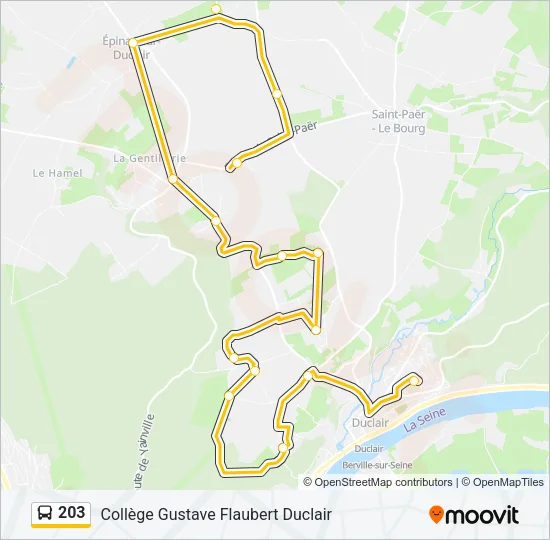 203 Bus Line Map