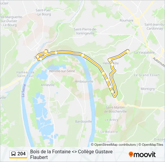 204 Bus Line Map