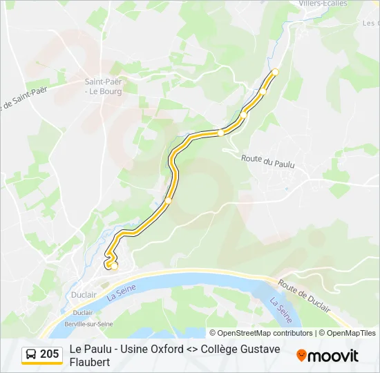 205 Bus Line Map