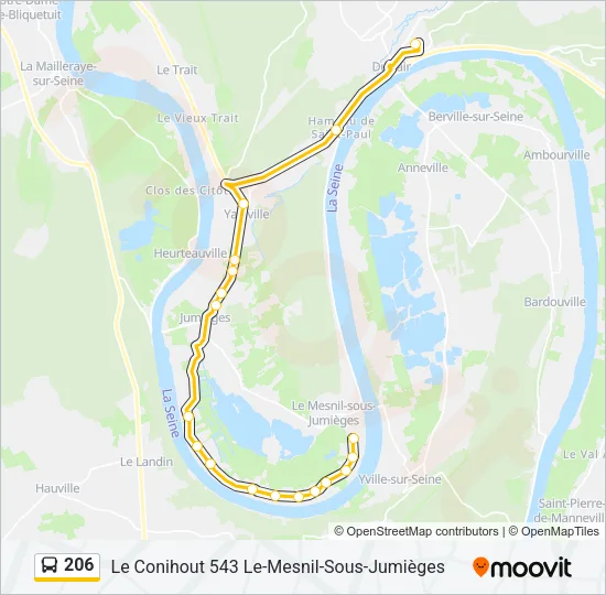 206 Bus Line Map