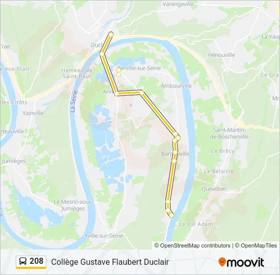 208 Bus Line Map