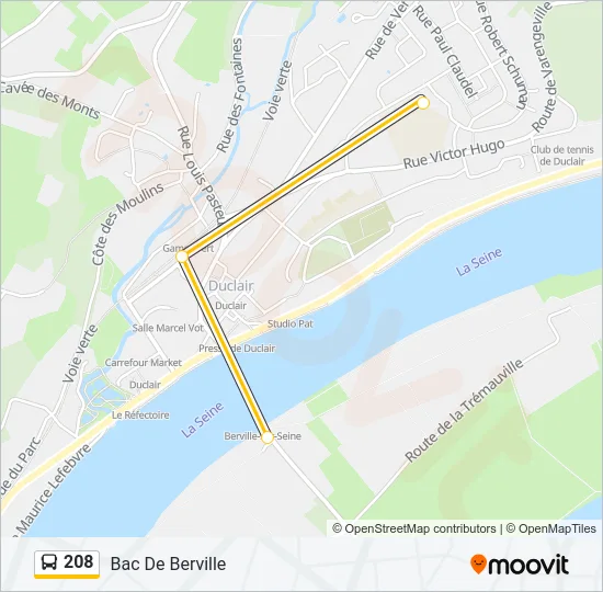 208 Bus Line Map