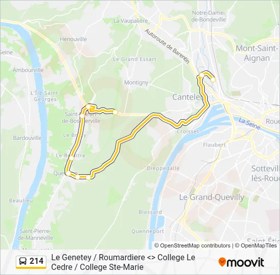 214 Bus Line Map