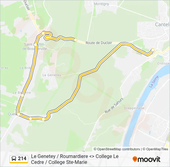 214 Bus Line Map