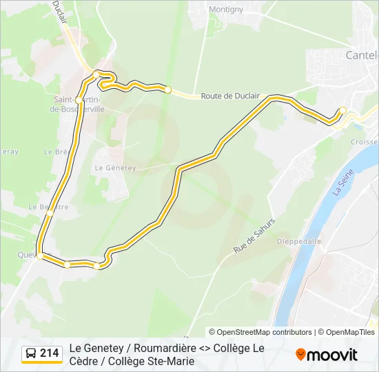 214 Bus Line Map