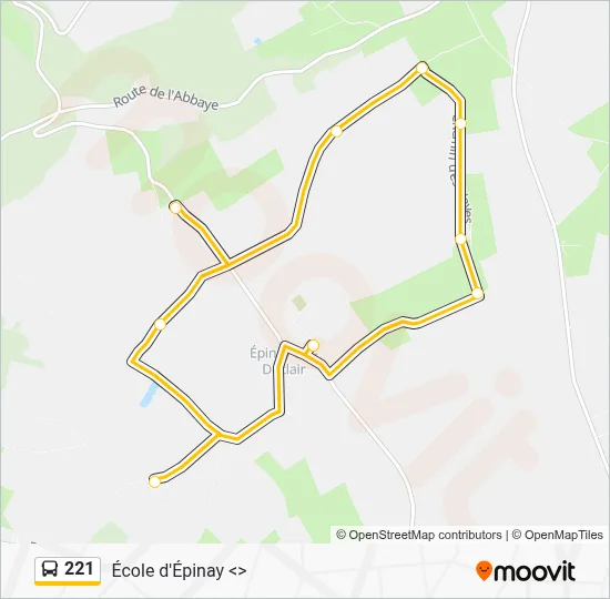 Plan de la ligne 221 de bus