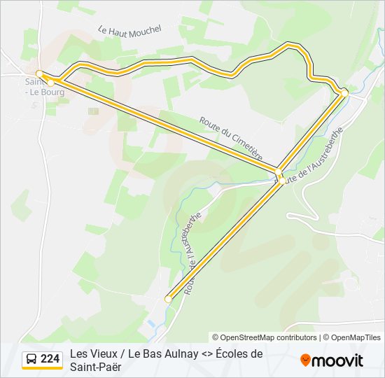 Plan de la ligne 224 de bus