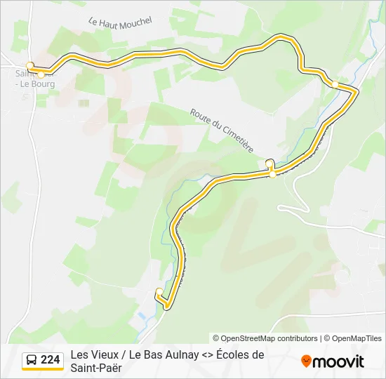 Plan de la ligne 224 de bus