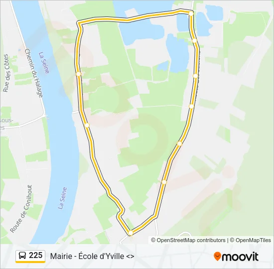 225 Bus Line Map
