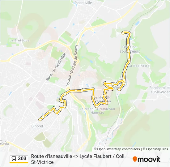 303 Bus Line Map