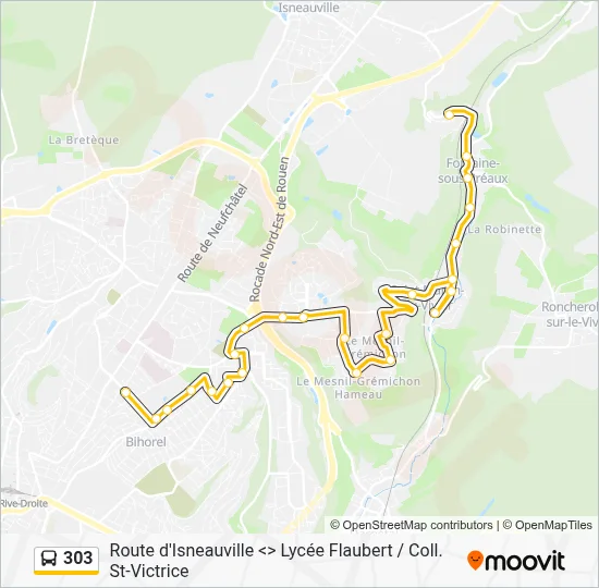303 Bus Line Map