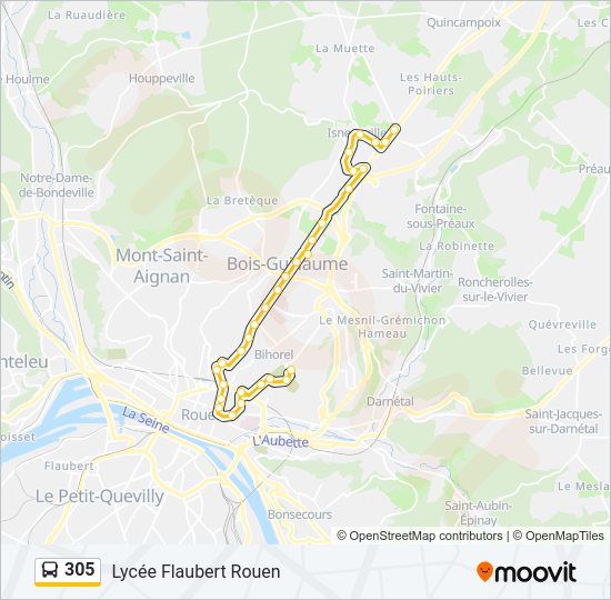 Plan de la ligne 305 de bus