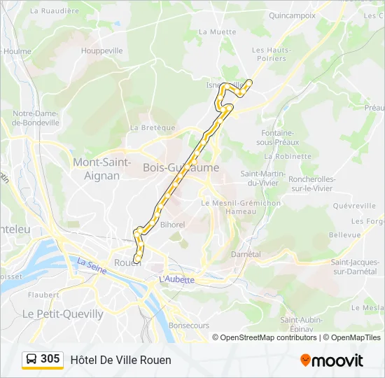 305 Bus Line Map