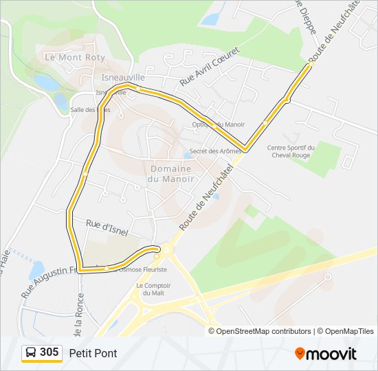 Plan de la ligne 305 de bus