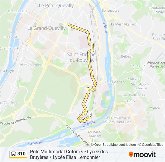 Plan de la ligne 310 de bus