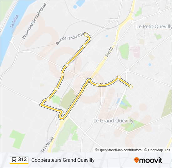 Plan de la ligne 313 de bus