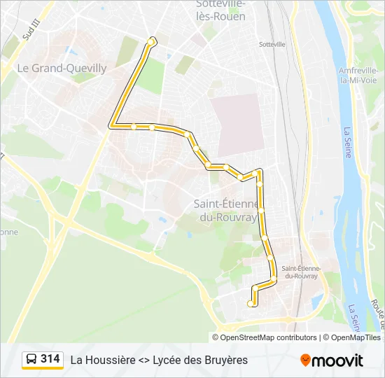 314 Bus Line Map