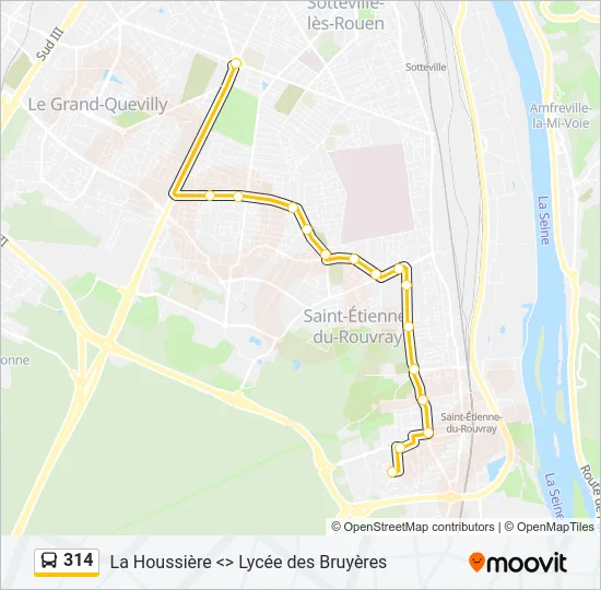 314 Bus Line Map