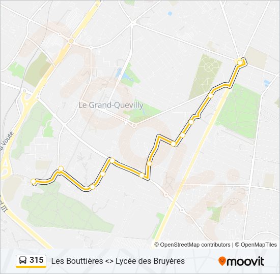 Plan de la ligne 315 de bus