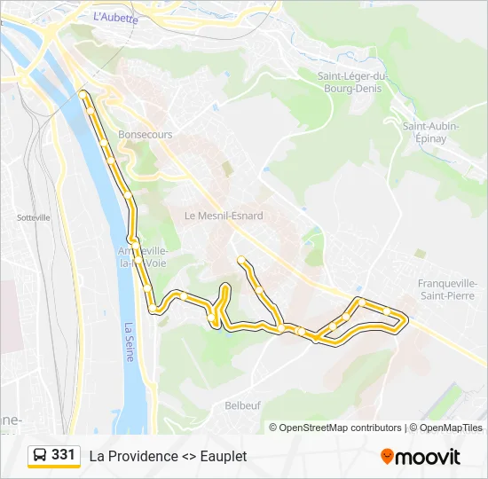 Plan de la ligne 331 de bus
