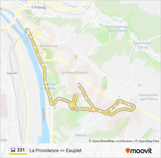 Plan de la ligne 331 de bus