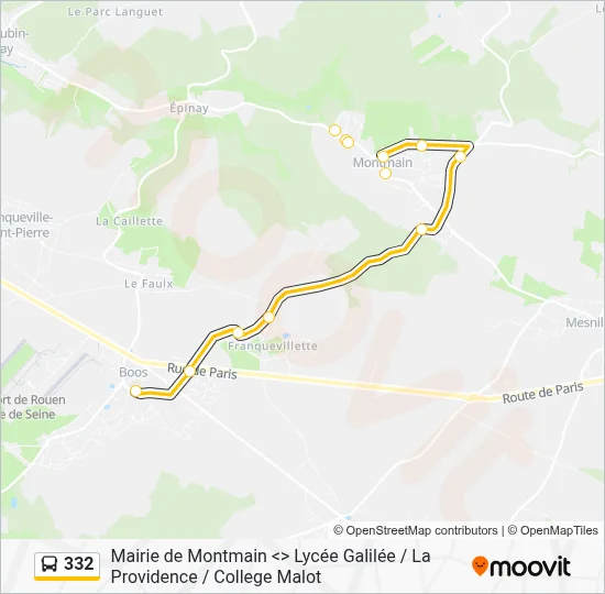 332 Bus Line Map