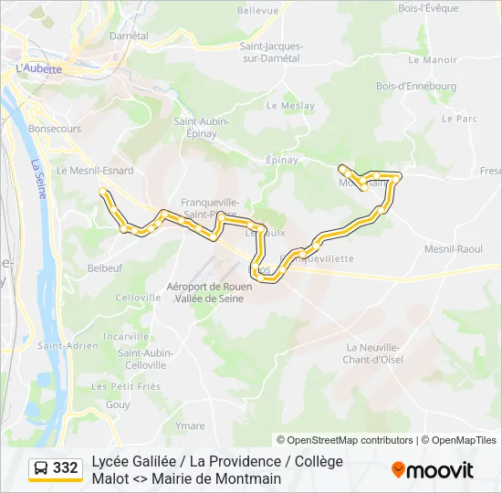 332 Bus Line Map