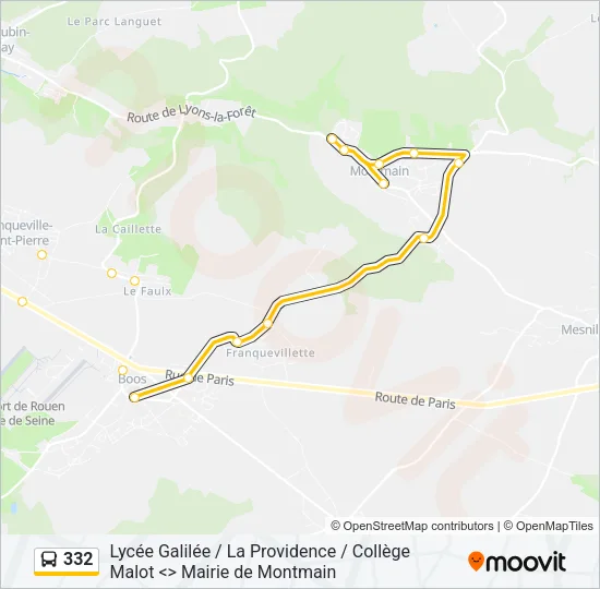 332 Bus Line Map