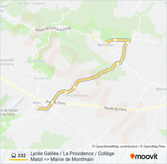 332 Bus Line Map