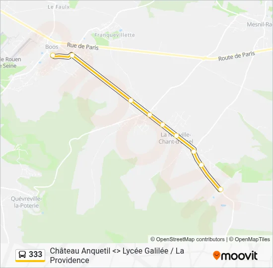 333 Bus Line Map