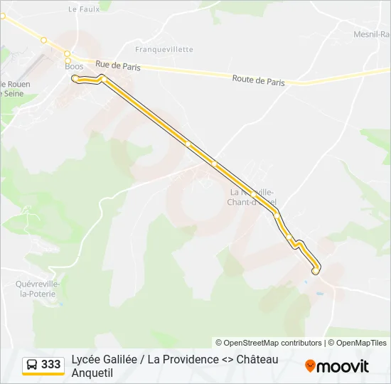333 Bus Line Map