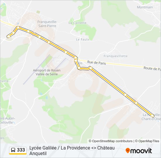 Plan de la ligne 333 de bus