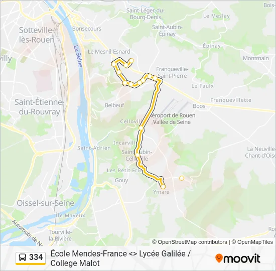 334 Bus Line Map