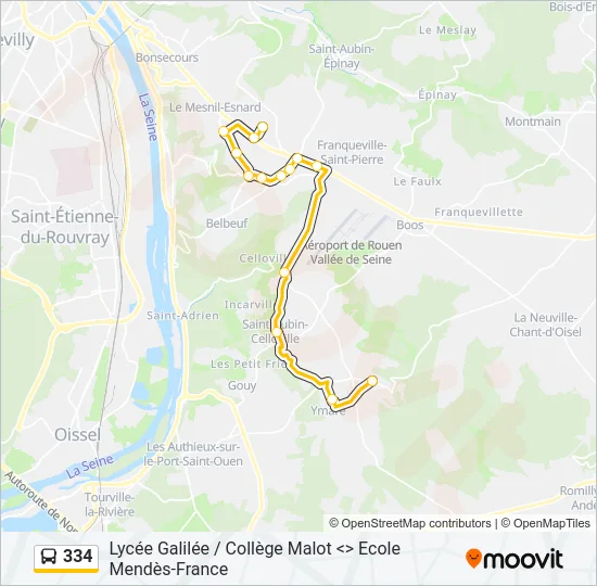 334 Bus Line Map
