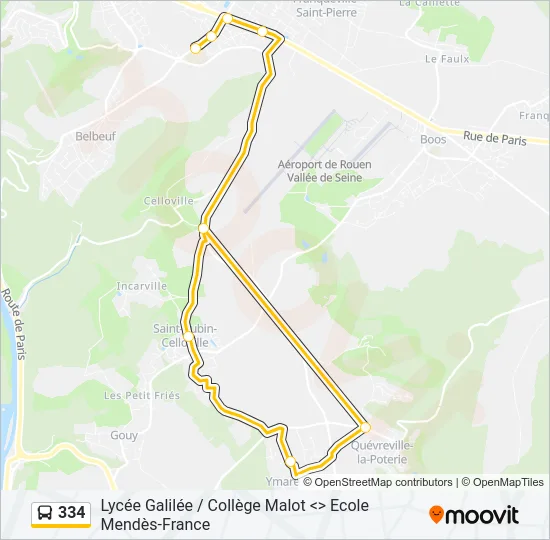 334 Bus Line Map