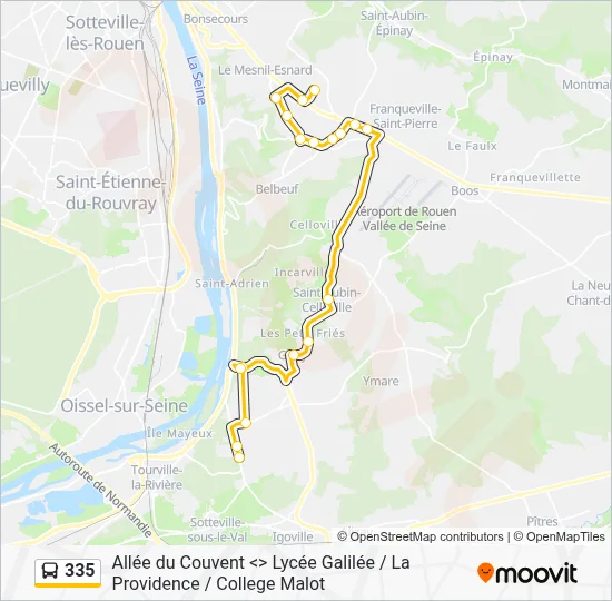 335 Bus Line Map