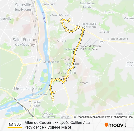 335 Bus Line Map
