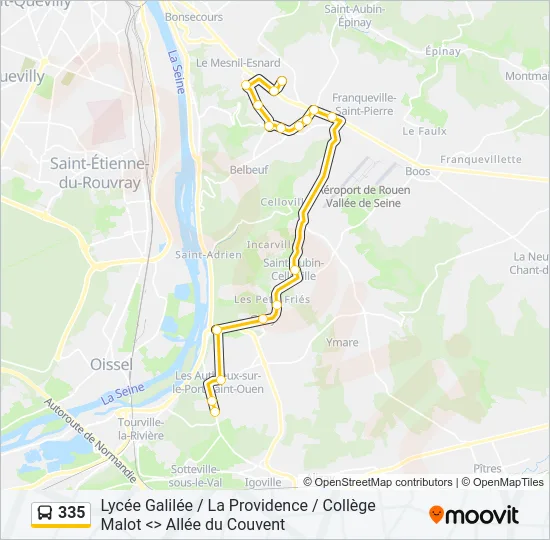 335 Bus Line Map