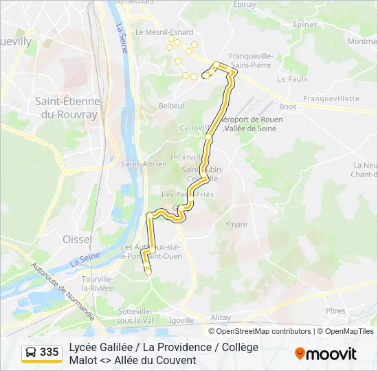 335 Bus Line Map