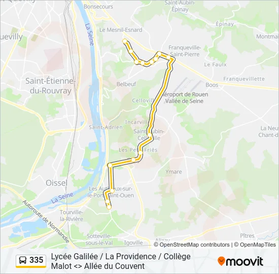 335 Bus Line Map