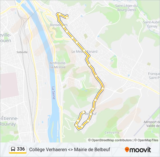 Plan de la ligne 336 de bus