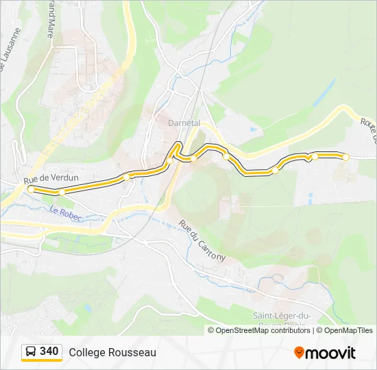 340 Bus Line Map